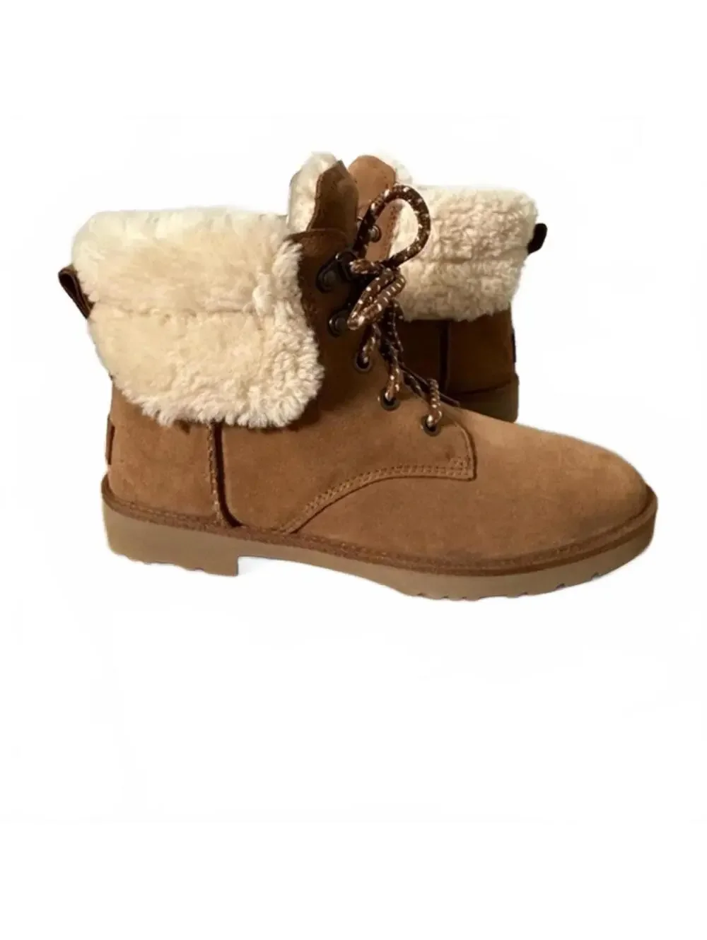 UGG Romely Heritage Lace Up Boot Leather Chestnut Womens 6 US / 37 EU NEW